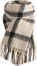 Trifabricy Winter Scarfs for Women, Long Blanket Scarf, Fashion Soft Taseel Plaid Scarf, Chunky Oversized Shawls and Wraps