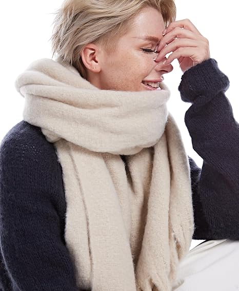 Women Big Chunky Colorful Blanket Fluffy Soft Scarves Winter Colorful Shawl Warps