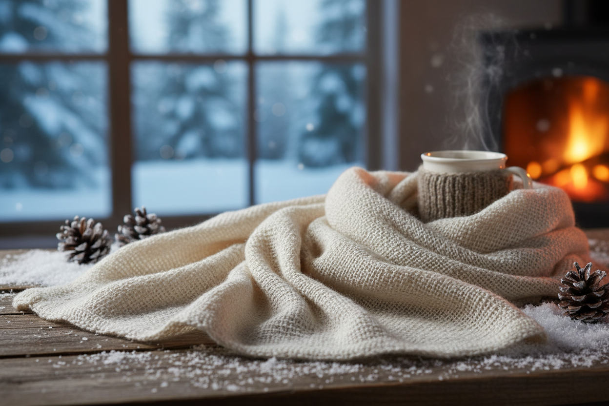 Winter pure cotton scarf background image